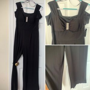 Formal jumper suit with rhinestone adornment